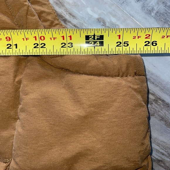 Quilted Puffy Vest removable hood Fall Autumn mustard brown estimate X large - Picture 4 of 9